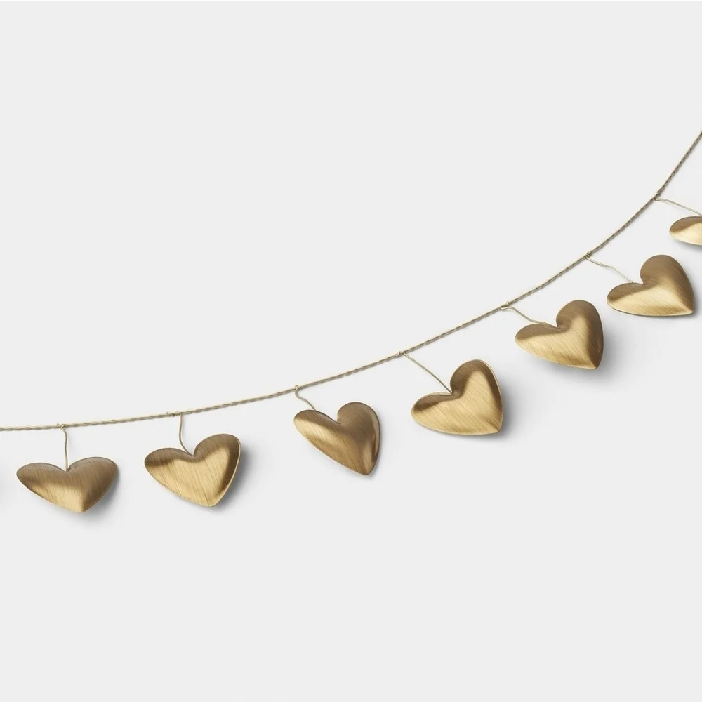 Threshold Valentine's Day Gold Metal Hearts Garland